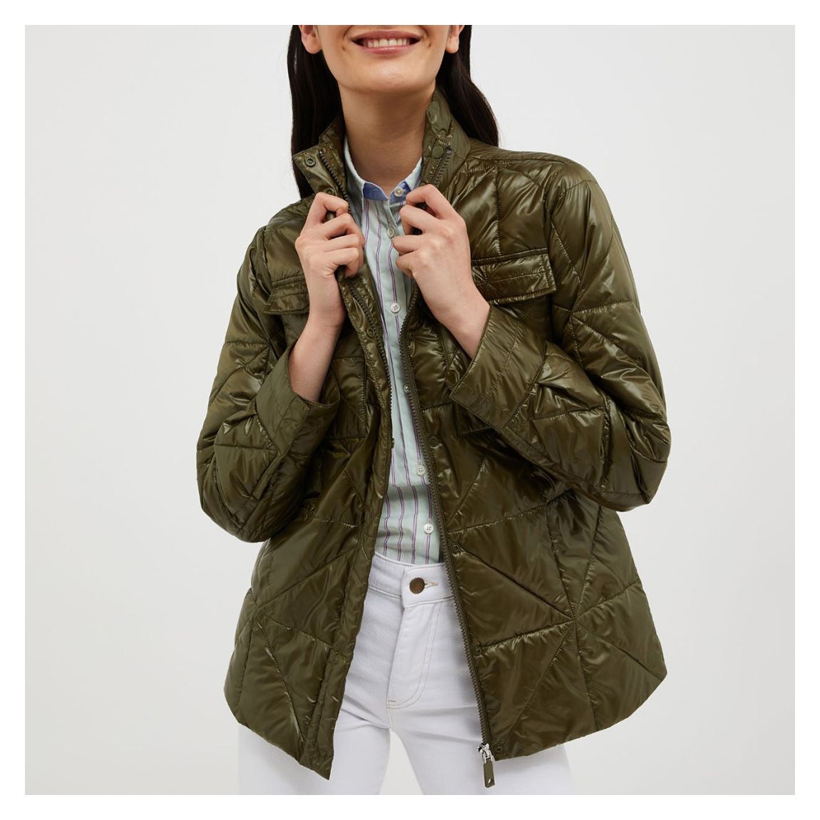 Khaki Espresso Quilted Jacket main product photo