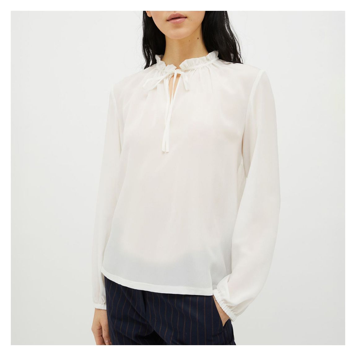 White Silk Virna Blouse main product photo
