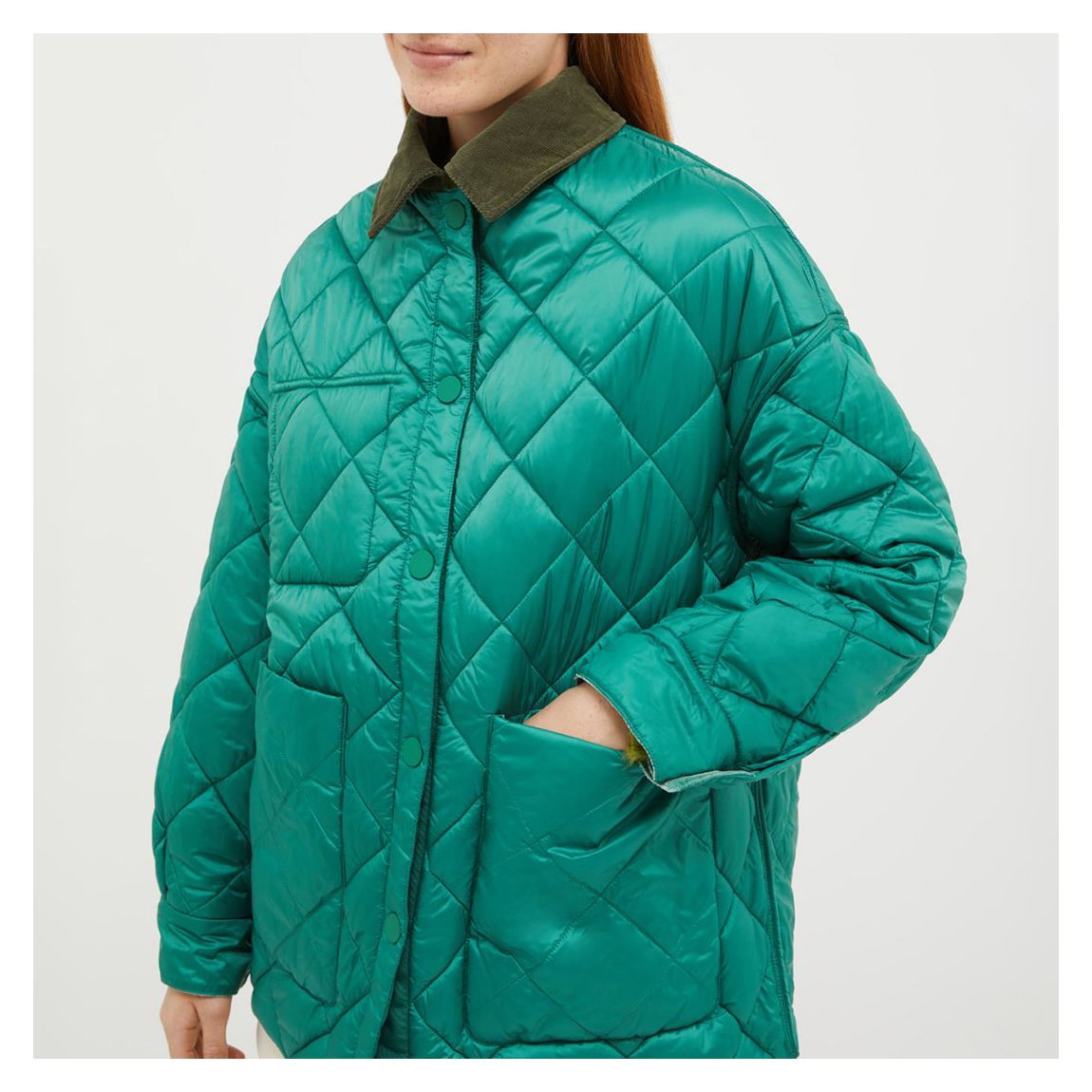 Green Loriana Reversable Quilted Jacket main product photo