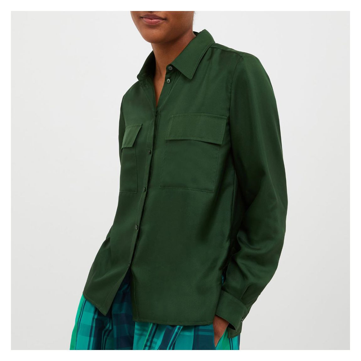 Green Silk Odometro Blouse main product photo