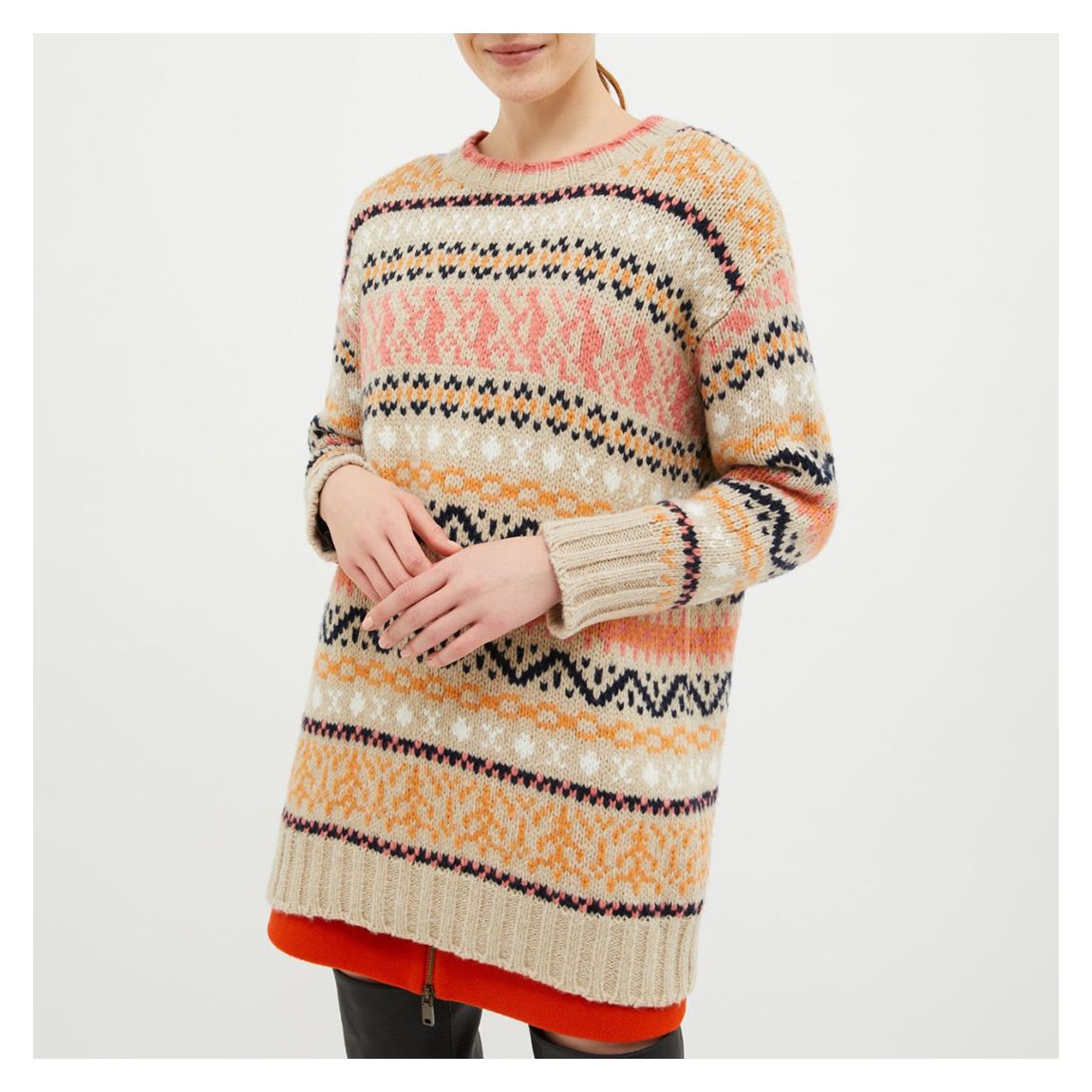 Beige Printed Wool Blend Jumper main product photo