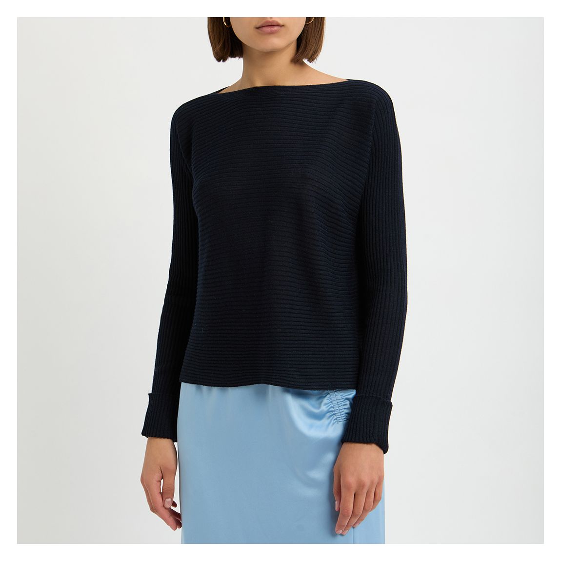 Navy Pattern Wool Blend Isguardo Top main product photo