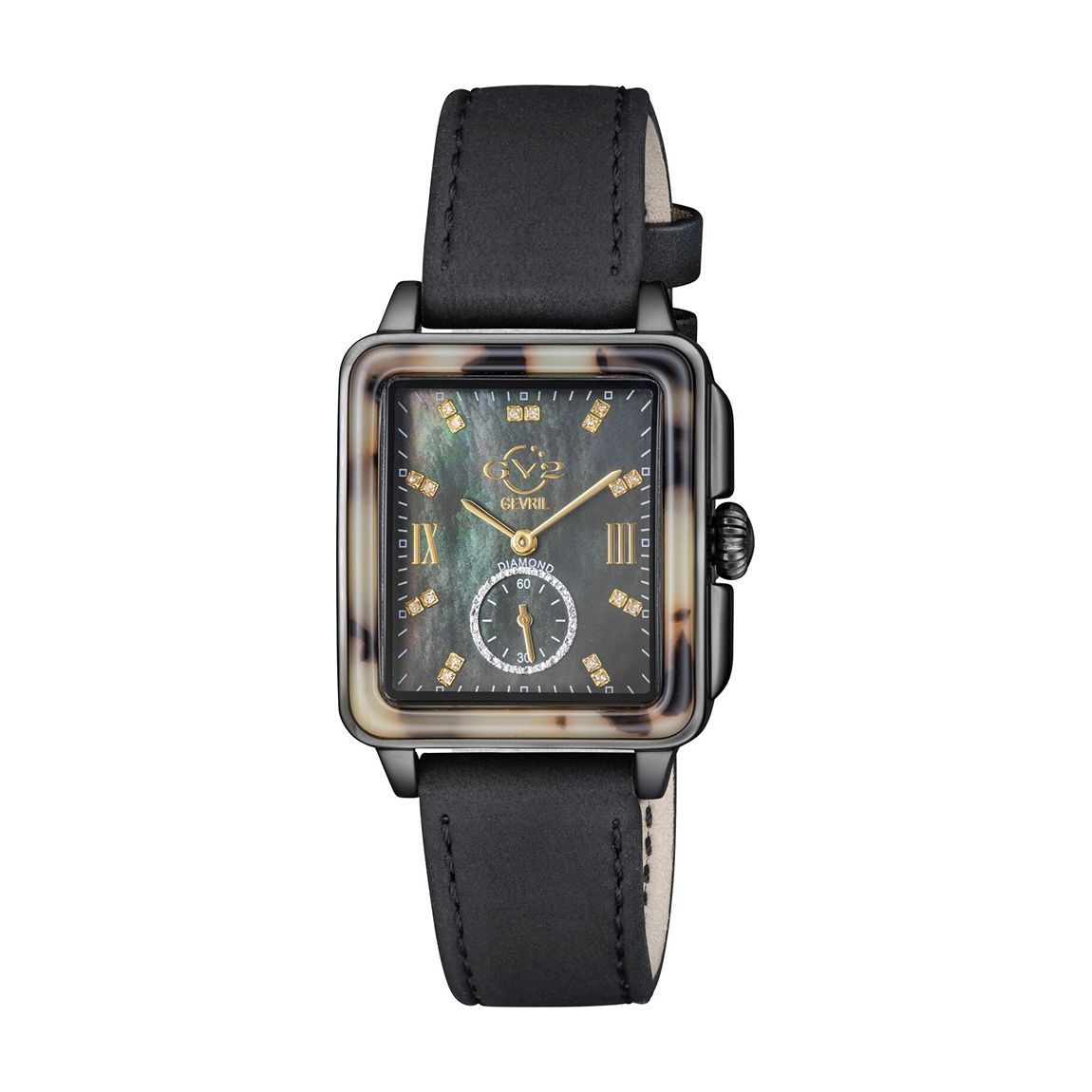GV2 Women's Bari Tortoise Black Diamond Watch main product photo