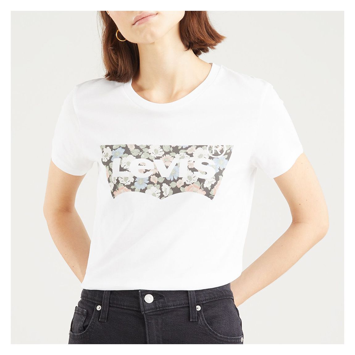 White Vanessa Floral Cotton T-Shirt main product photo
