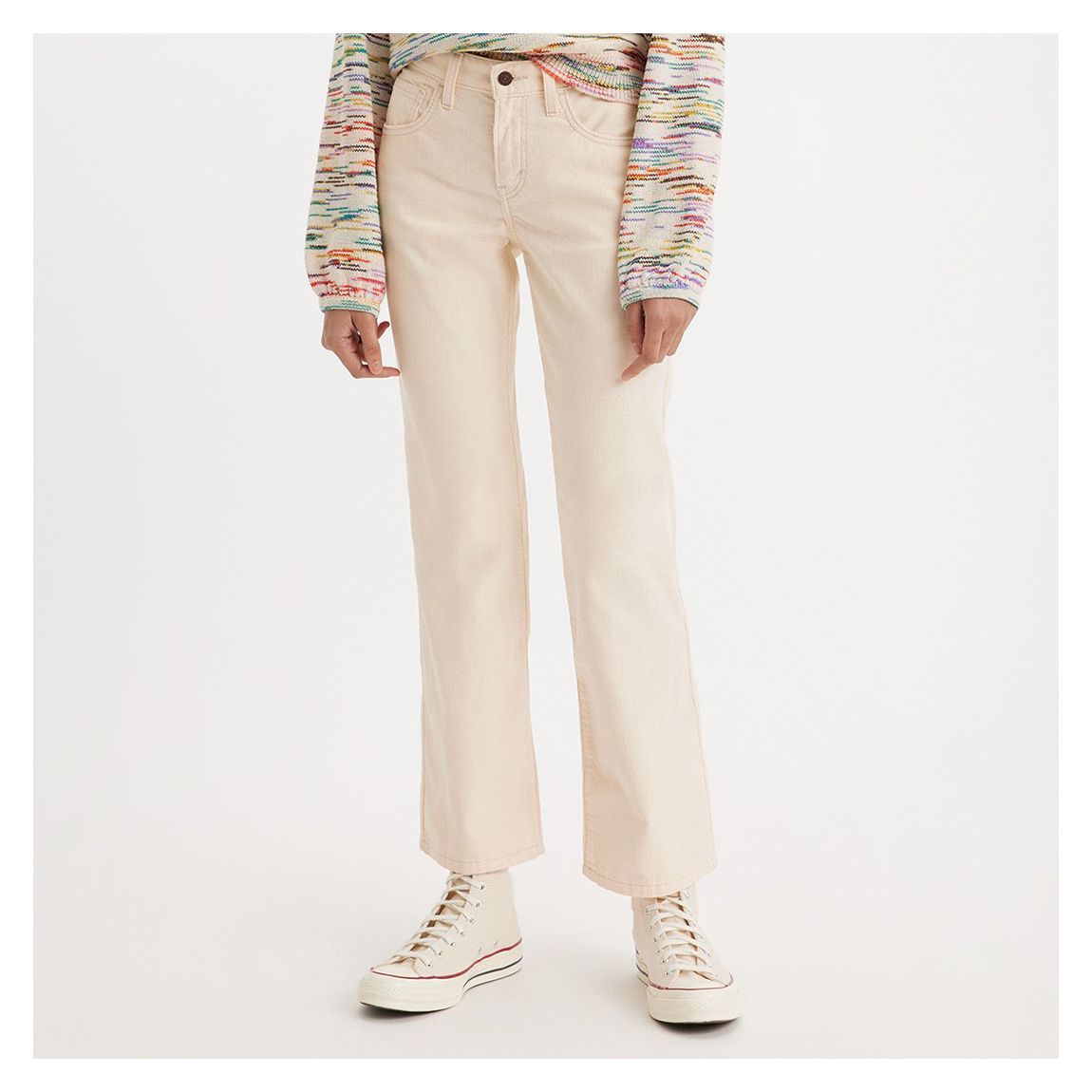 Cream Wide Leg Jeans main product photo