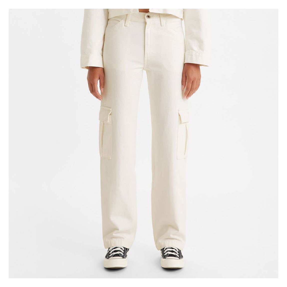 Cream Baggy Cargo Jeans main product photo