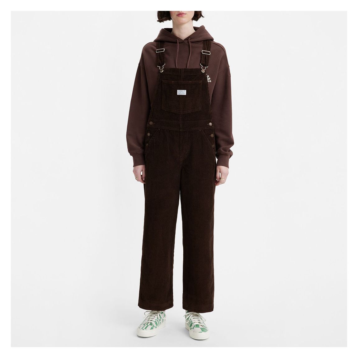 Brown Baggy Cotton Dungarees main product photo