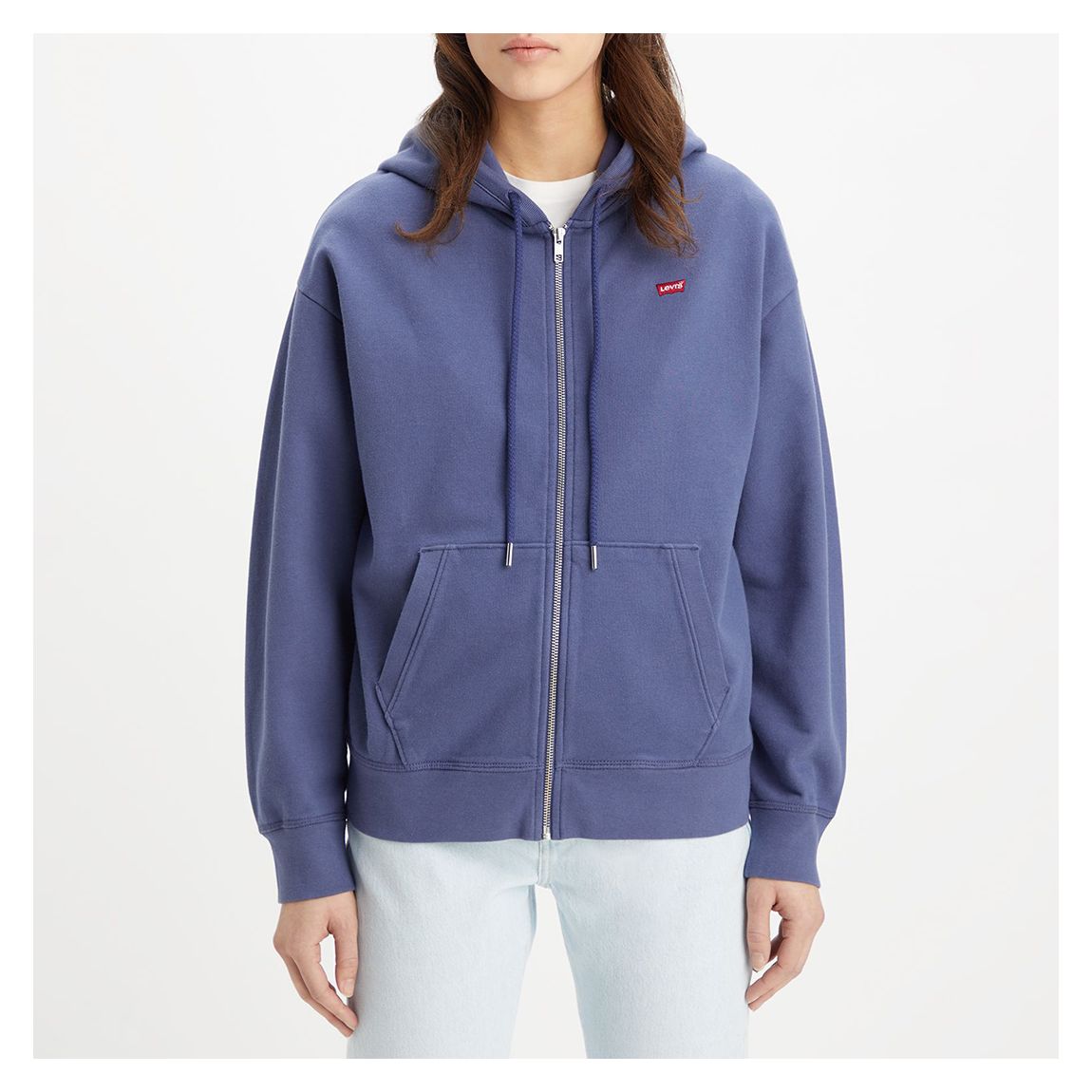 Blue Zip Cotton Hoodie main product photo
