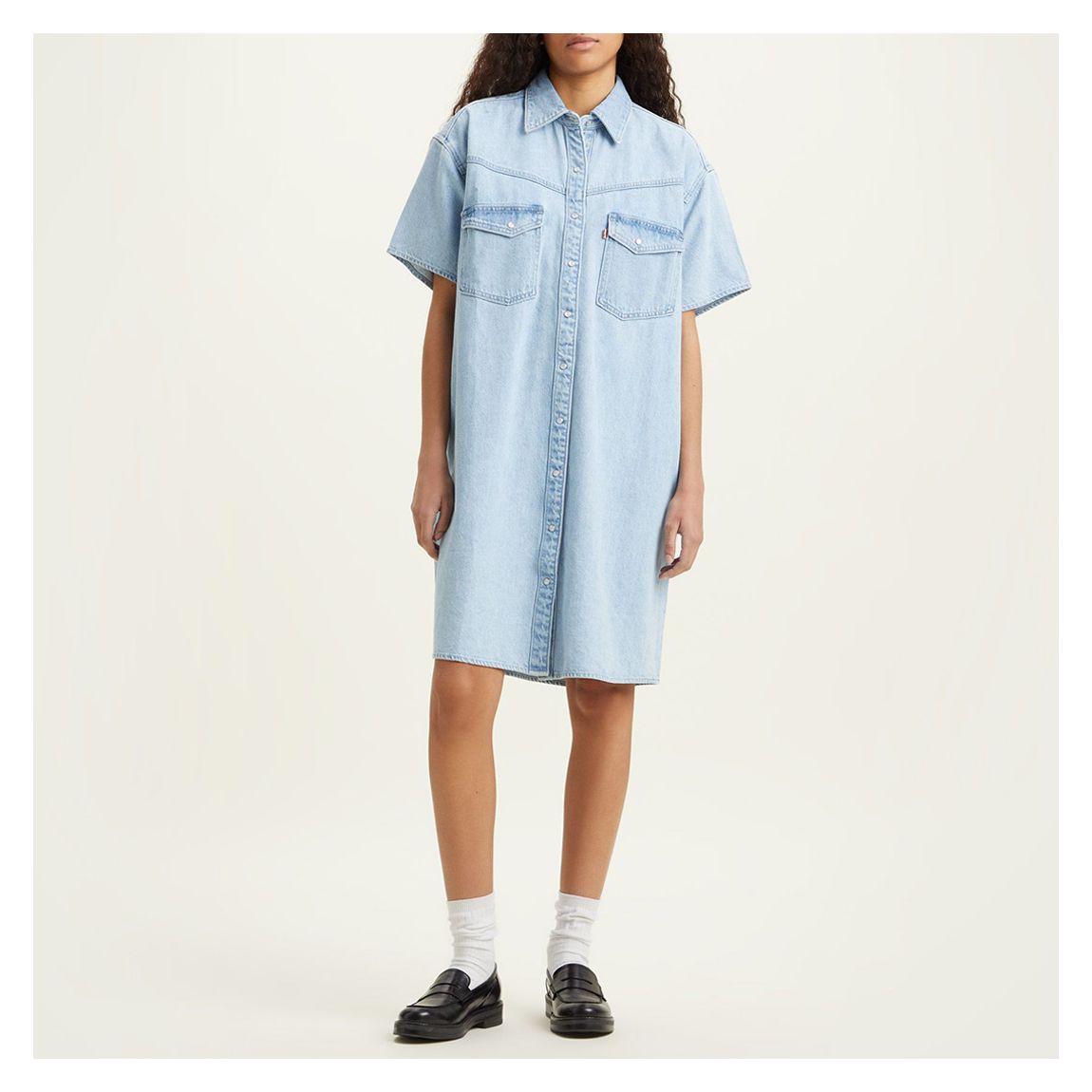 Light Blue Elowen Western Denim Dress main product photo