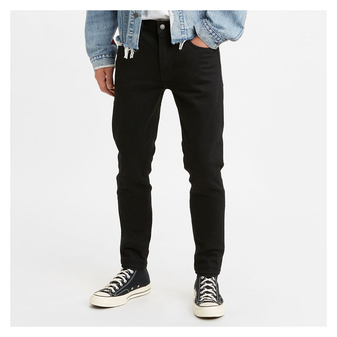 Black Skinny Tapered Stretch Jeans main product photo
