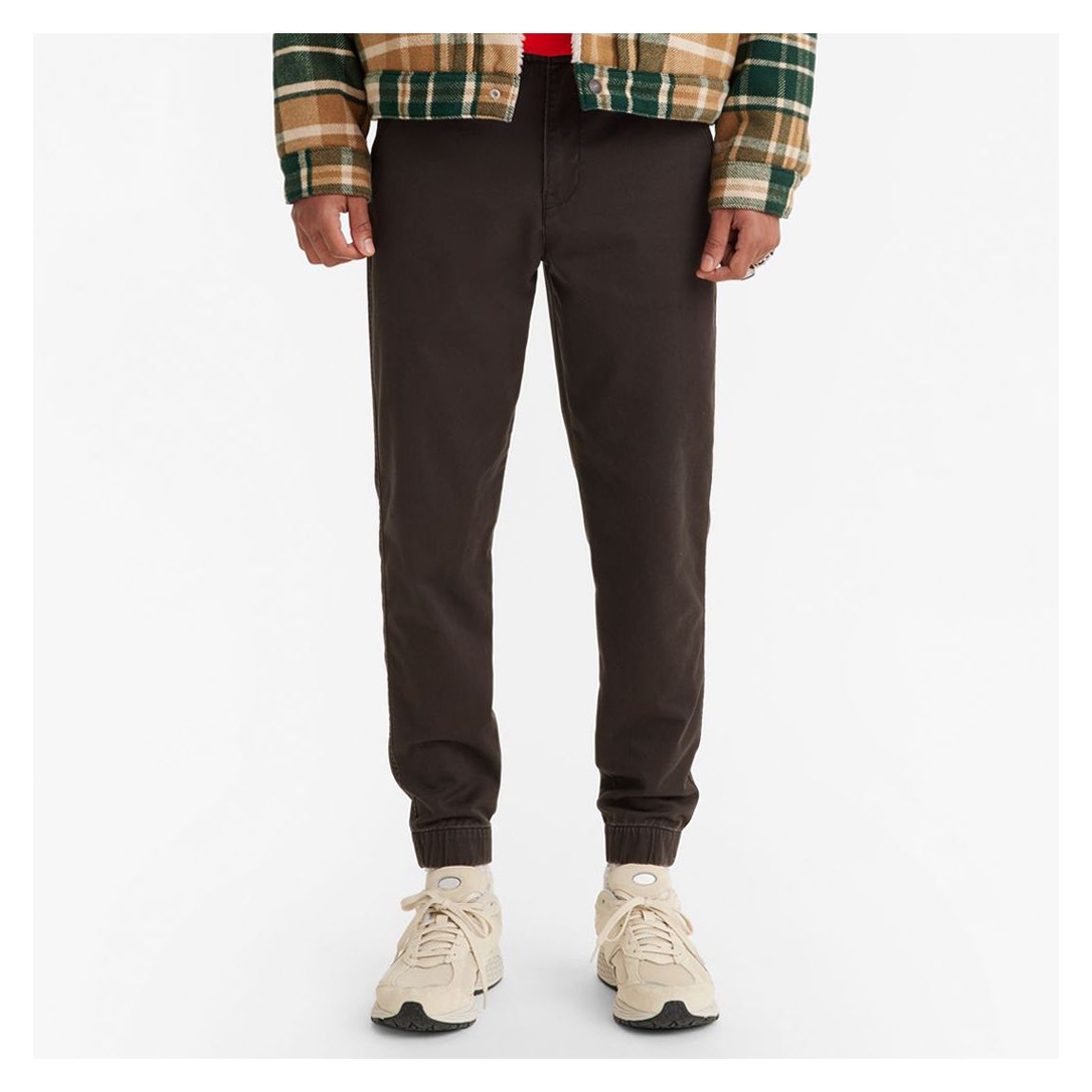 Dark Brown Stretch Cotton Blend Chinos main product photo