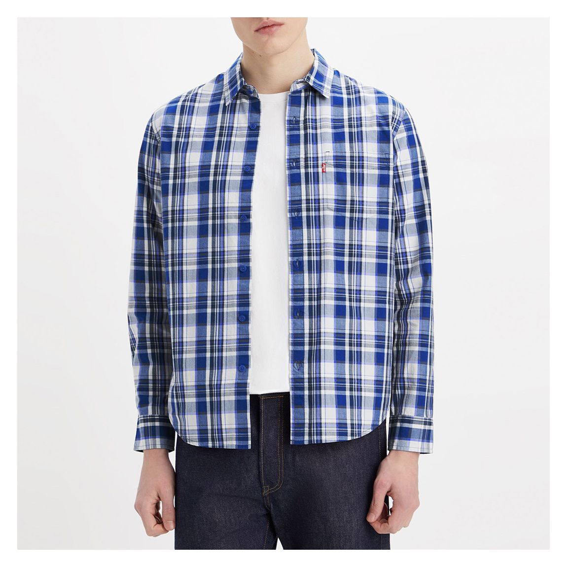 Blue Classic Standard Check Cotton Shirt main product photo