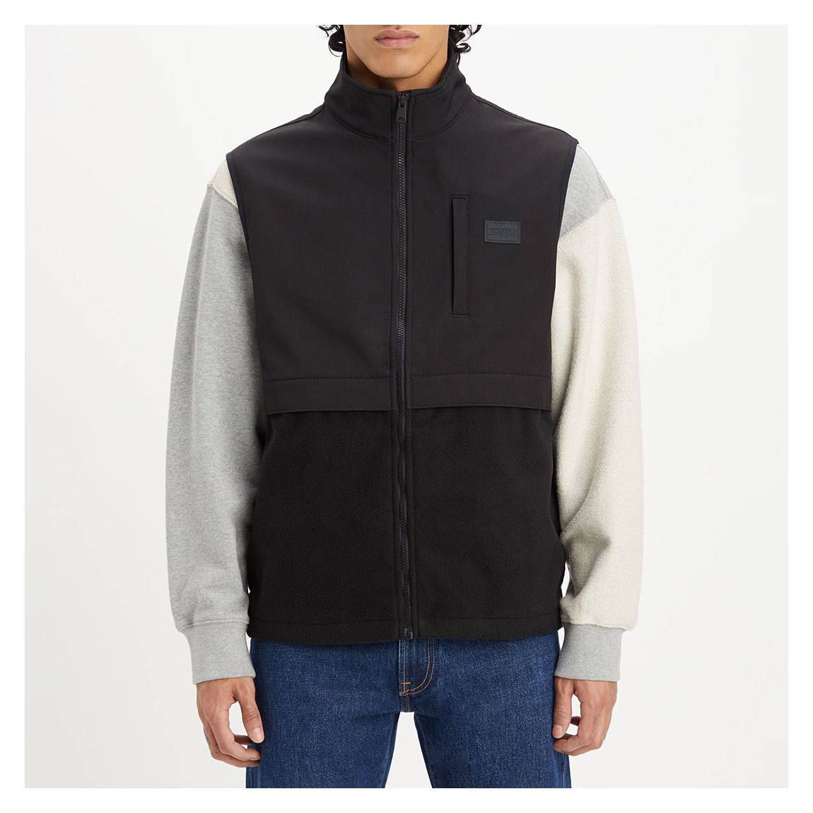 Black Geary Fleece Gilet main product photo