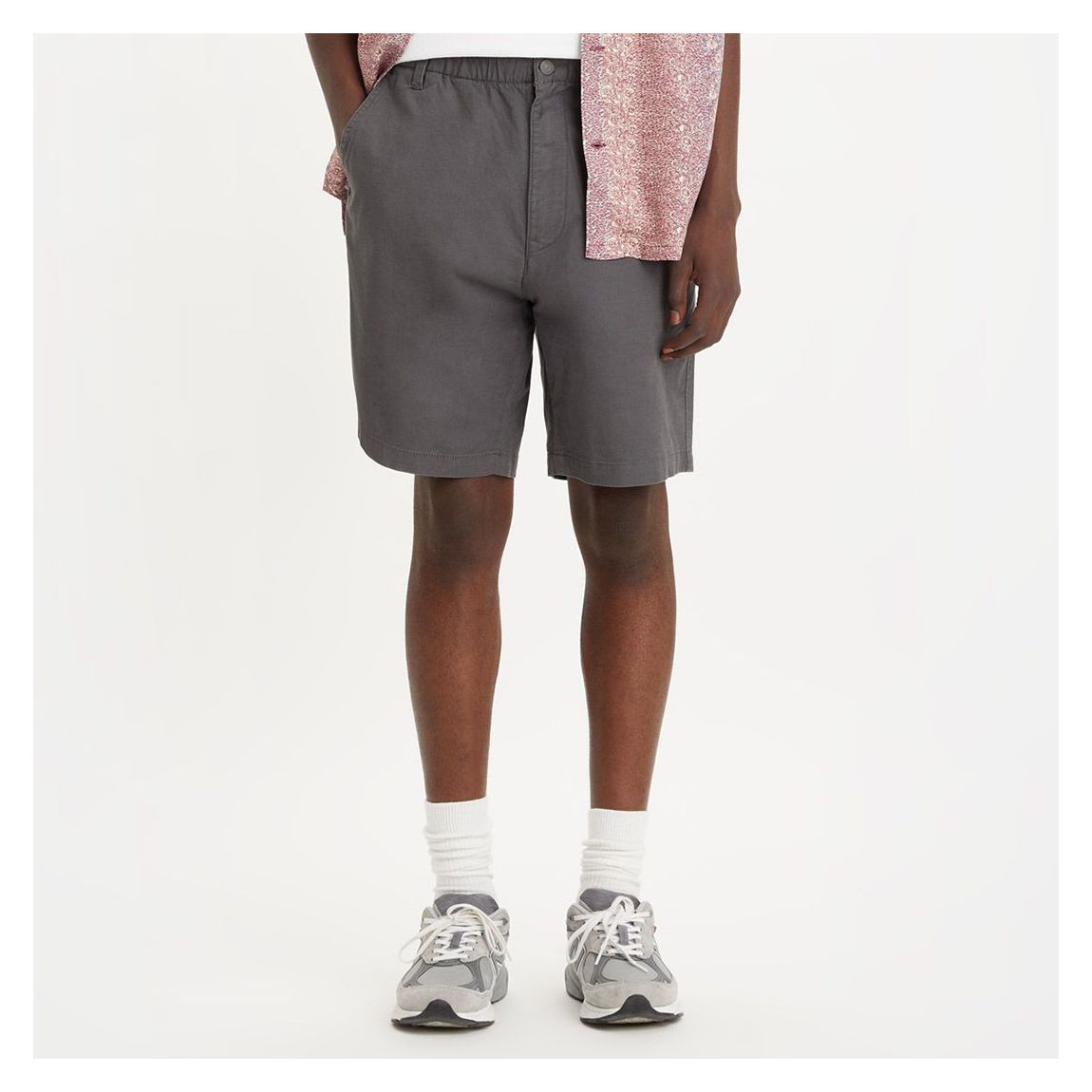 Charcoal Linen Blend Shorts main product photo