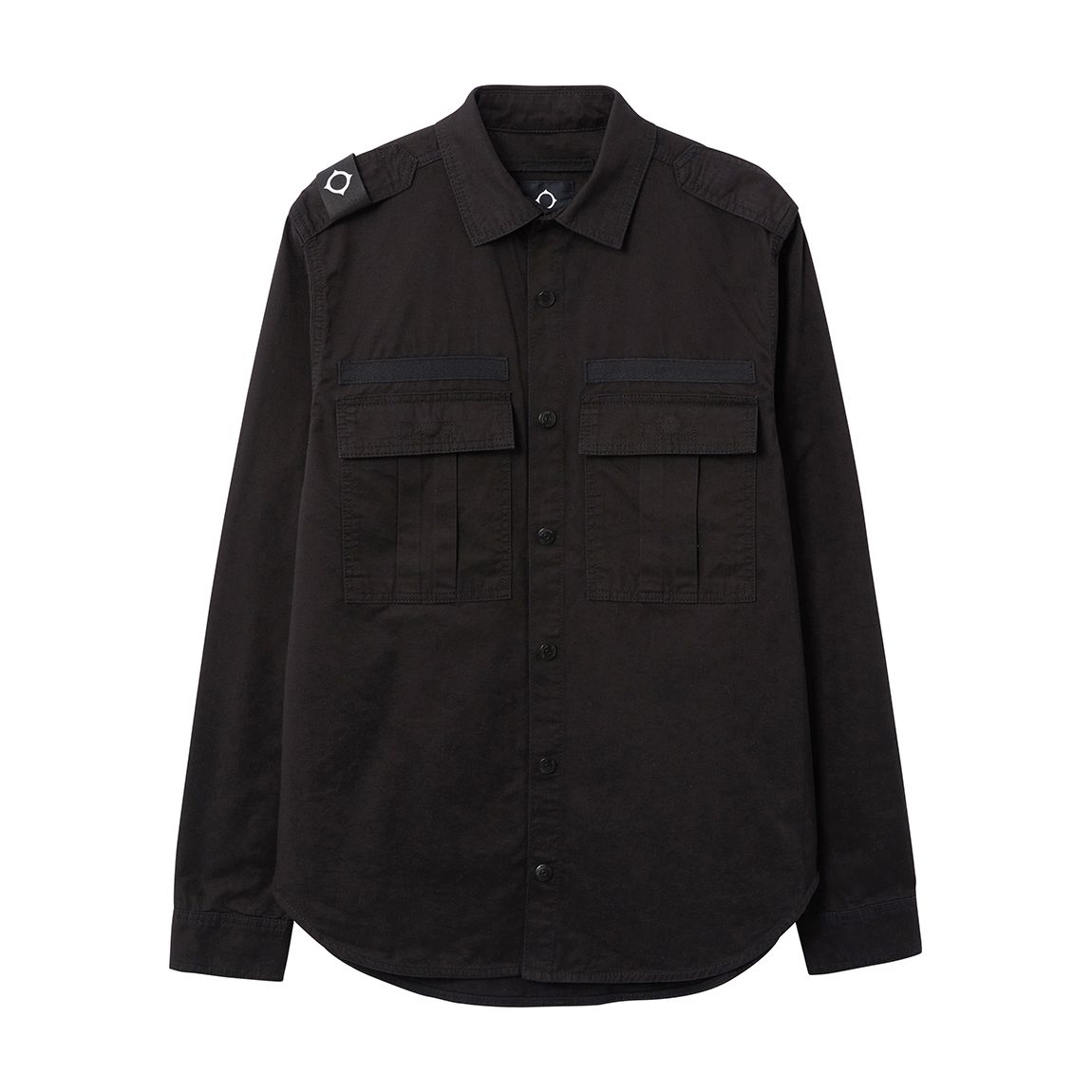 Black Button Down Cotton Overshirt main product photo