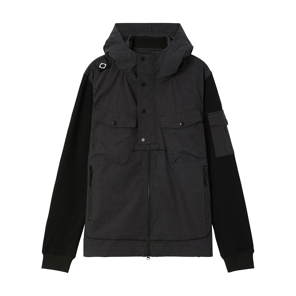 Black Lightweight Hooded Cotton Jacket main product photo