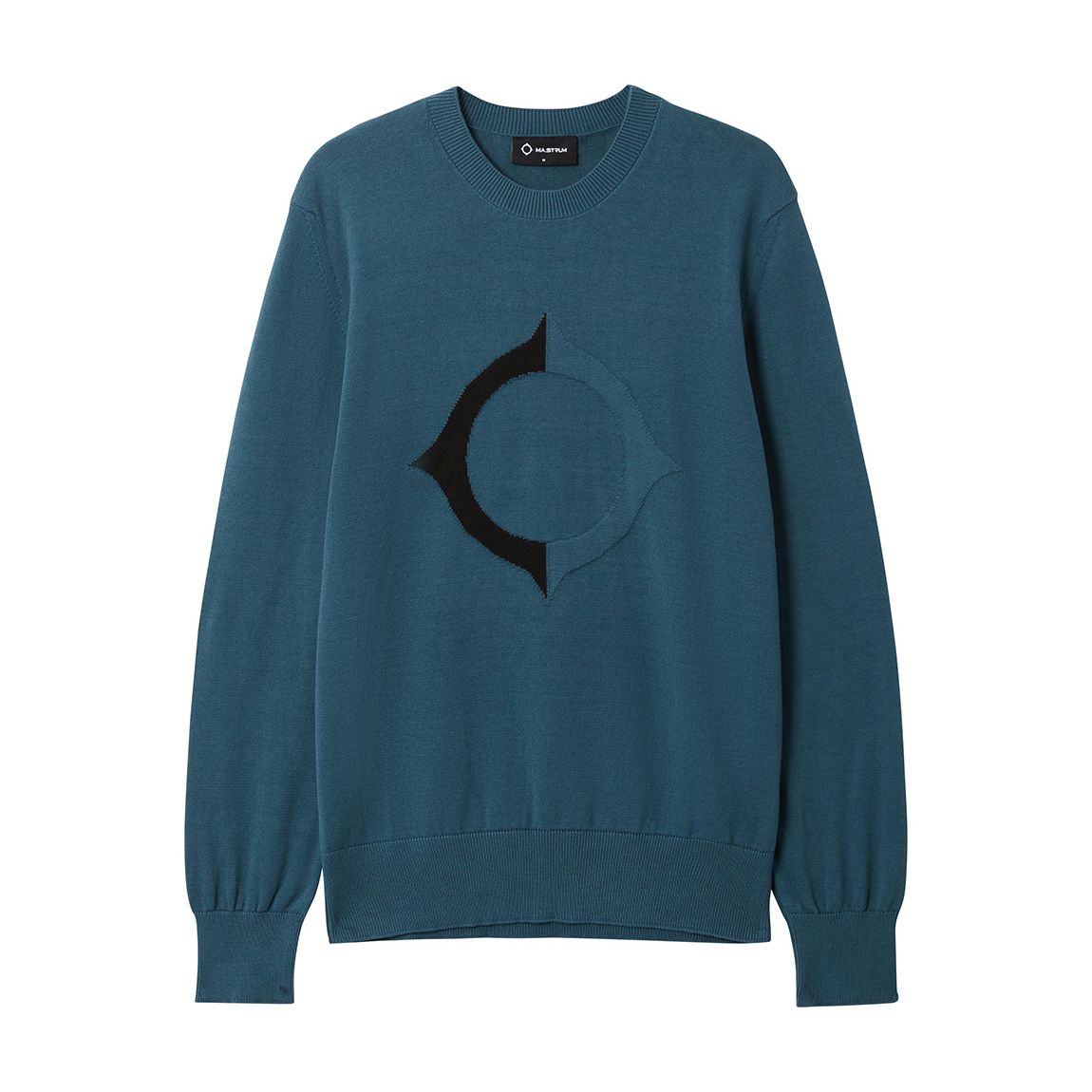 Teal Chest Logo Knit Cotton Jumper main product photo