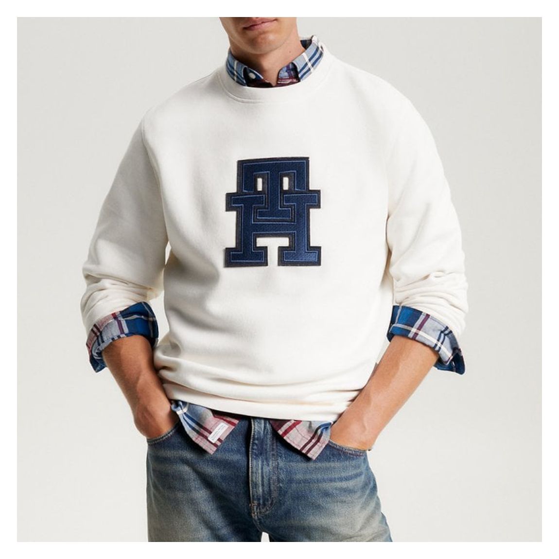 White Cotton Blend Sweatshirt main product photo