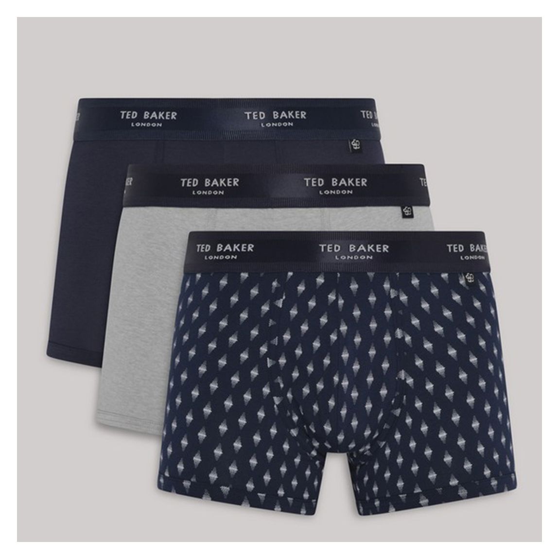 Navy, Grey and Geo Navy 3-Pack Cotton Boxer main product photo