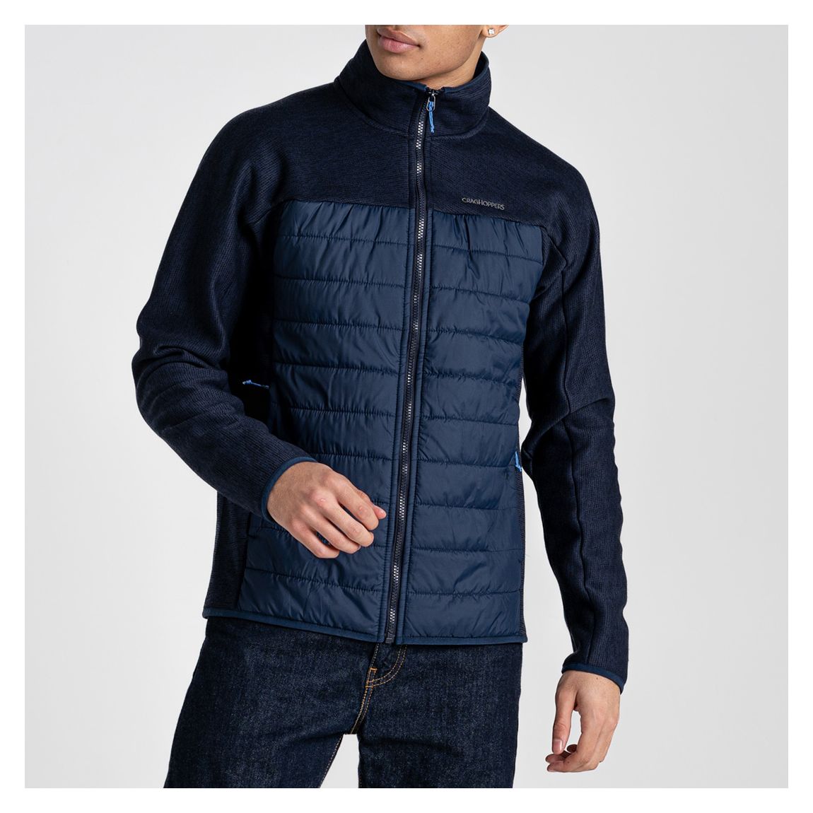 Navy Quilted Hybrid Jacket main product photo