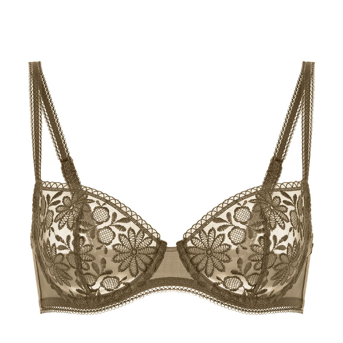 Green Amazone Half Cup Bra main product photo