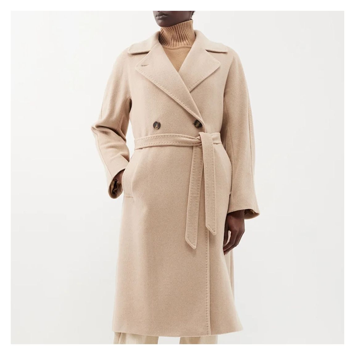 Beige Cascia Cashmere Wrap Coat main product photo