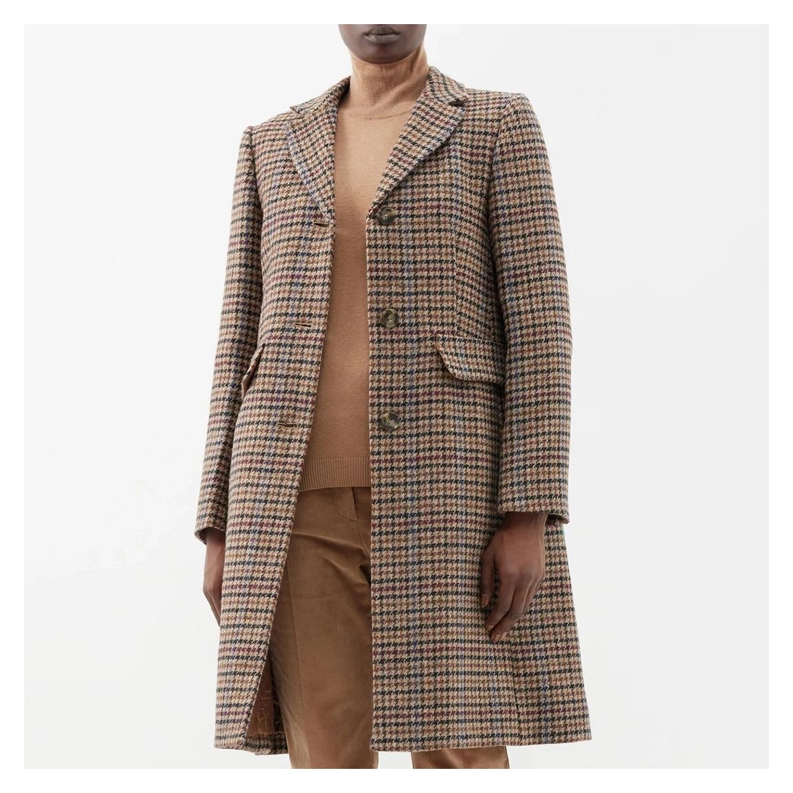 Brown Check Wool Pugnale Coat main product photo