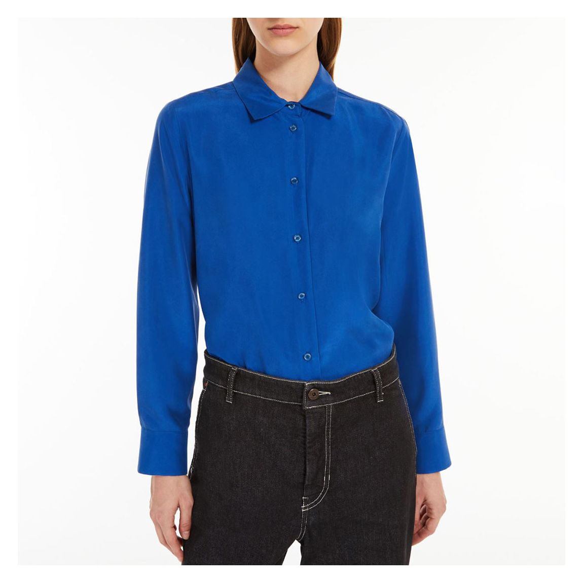 Blue Almina Silk Shirt main product photo