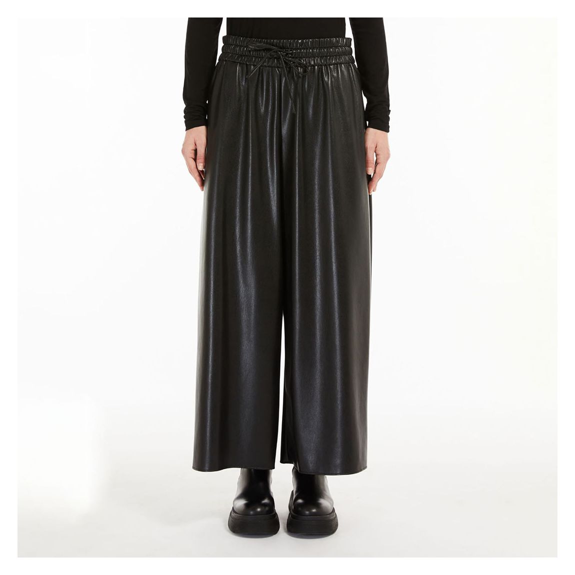Black Gennaro Faux Leather Trousers main product photo