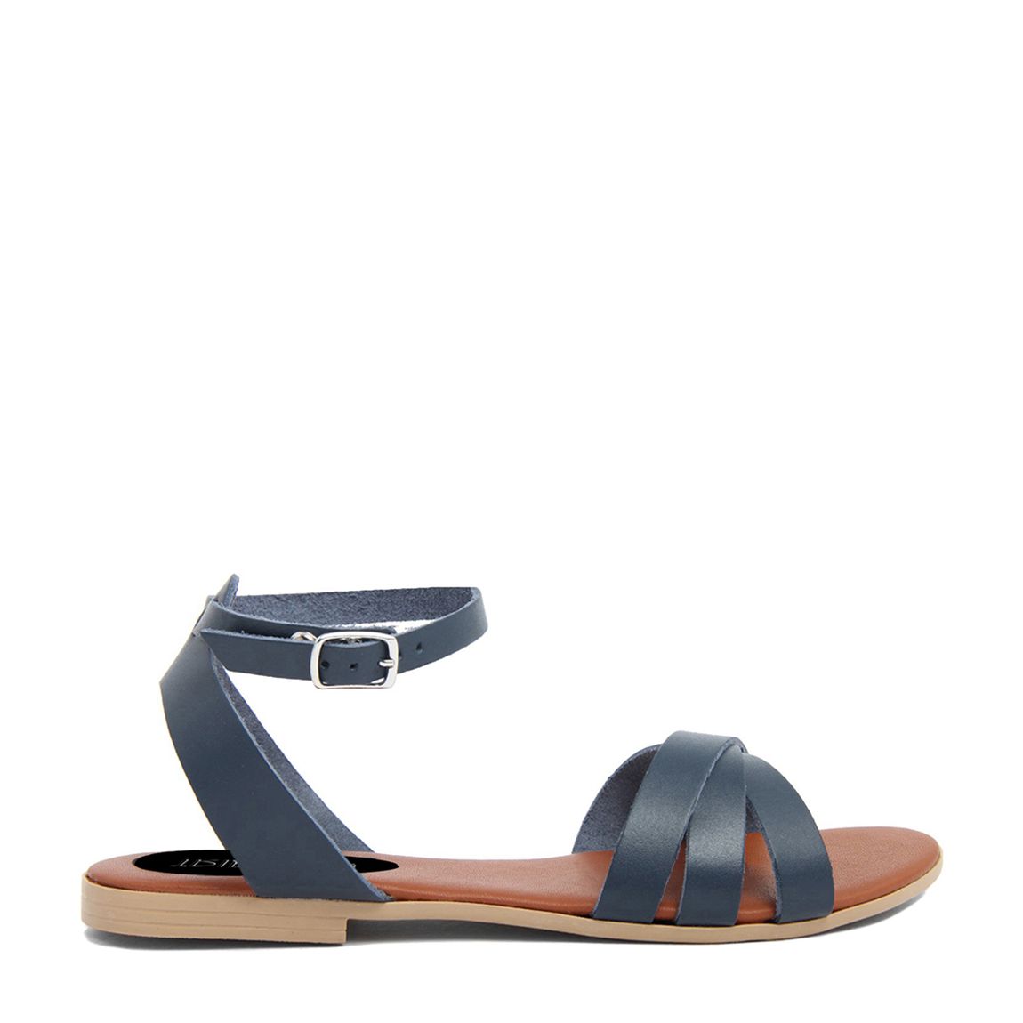 Blue Leather Strappy Flat Sandals main product photo