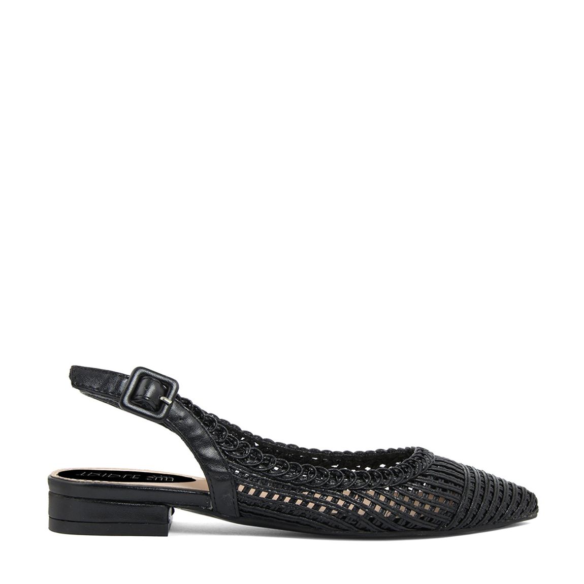 Black Woven Sling Back Flat Shoe main product photo