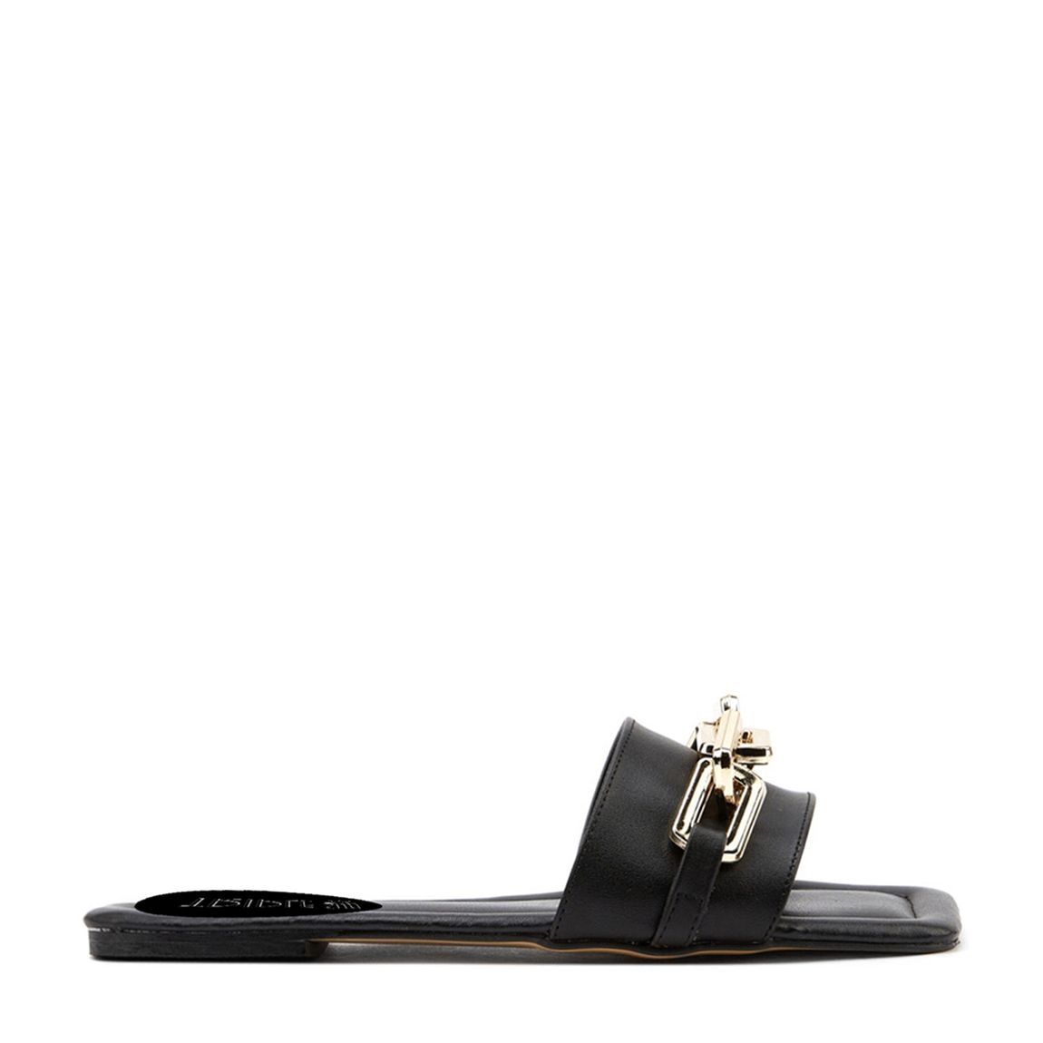 Black Chain Detal Slip On Flat Sandal main product photo