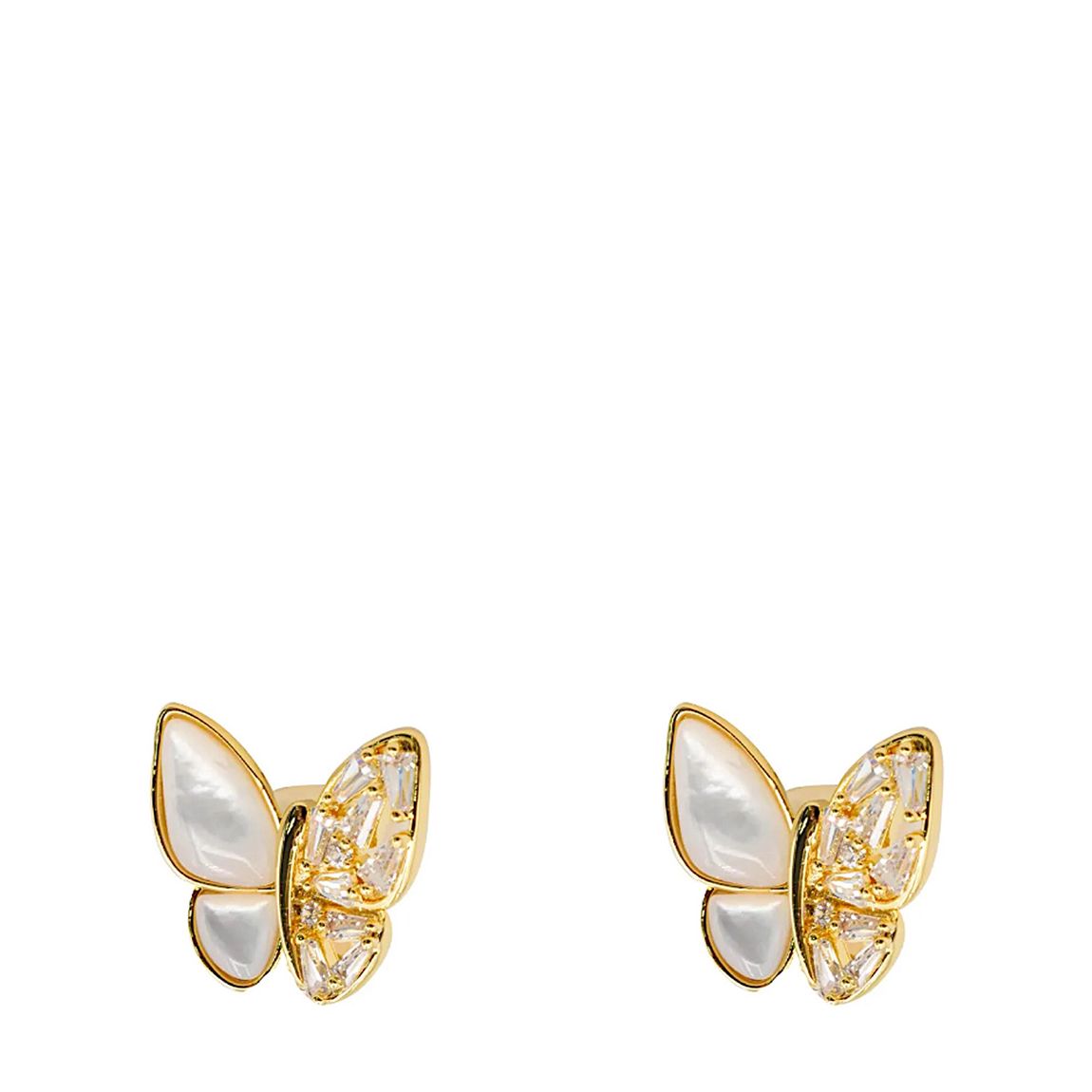 18K Gold Mother Of Pearl Butterfly Earrings main product photo