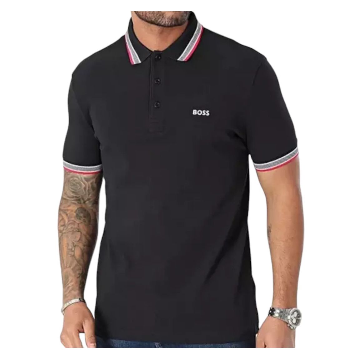 Black Cotton Polo Shirt main product photo