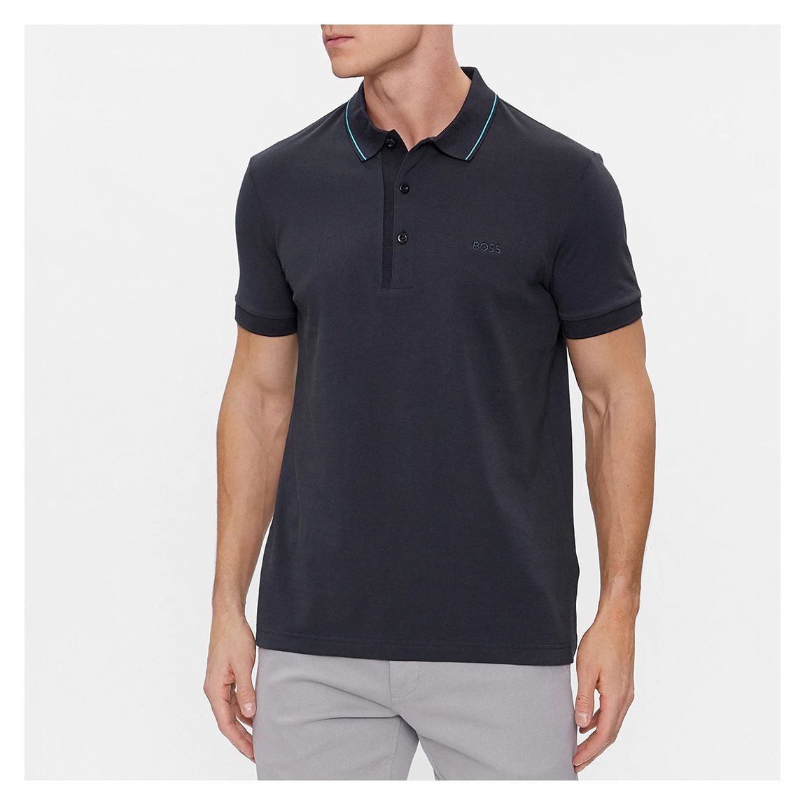 Navy Cotton Polo Shirt main product photo