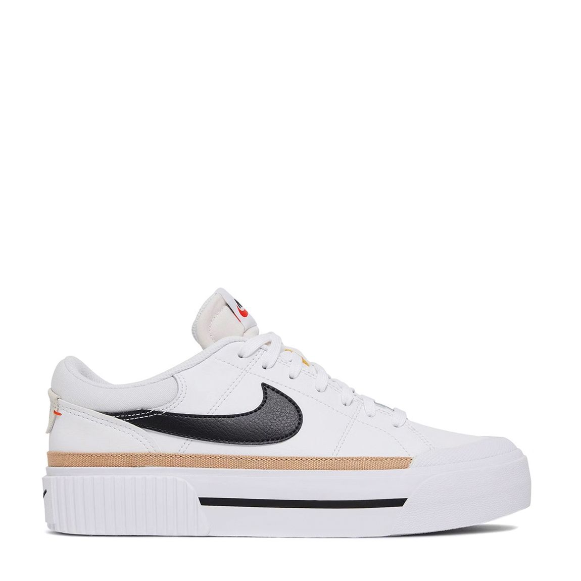 Women's White/Black/Gold Nike Court Legacy Lift Trainers main product photo