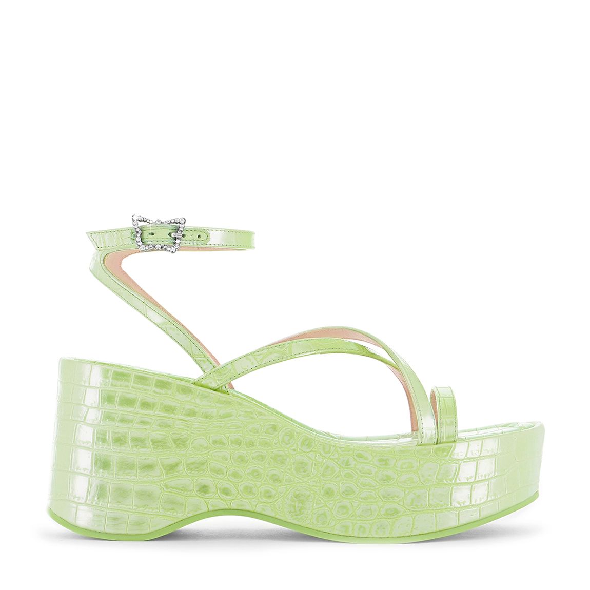 Mint Green Croc Venus Flatform Sandal main product photo