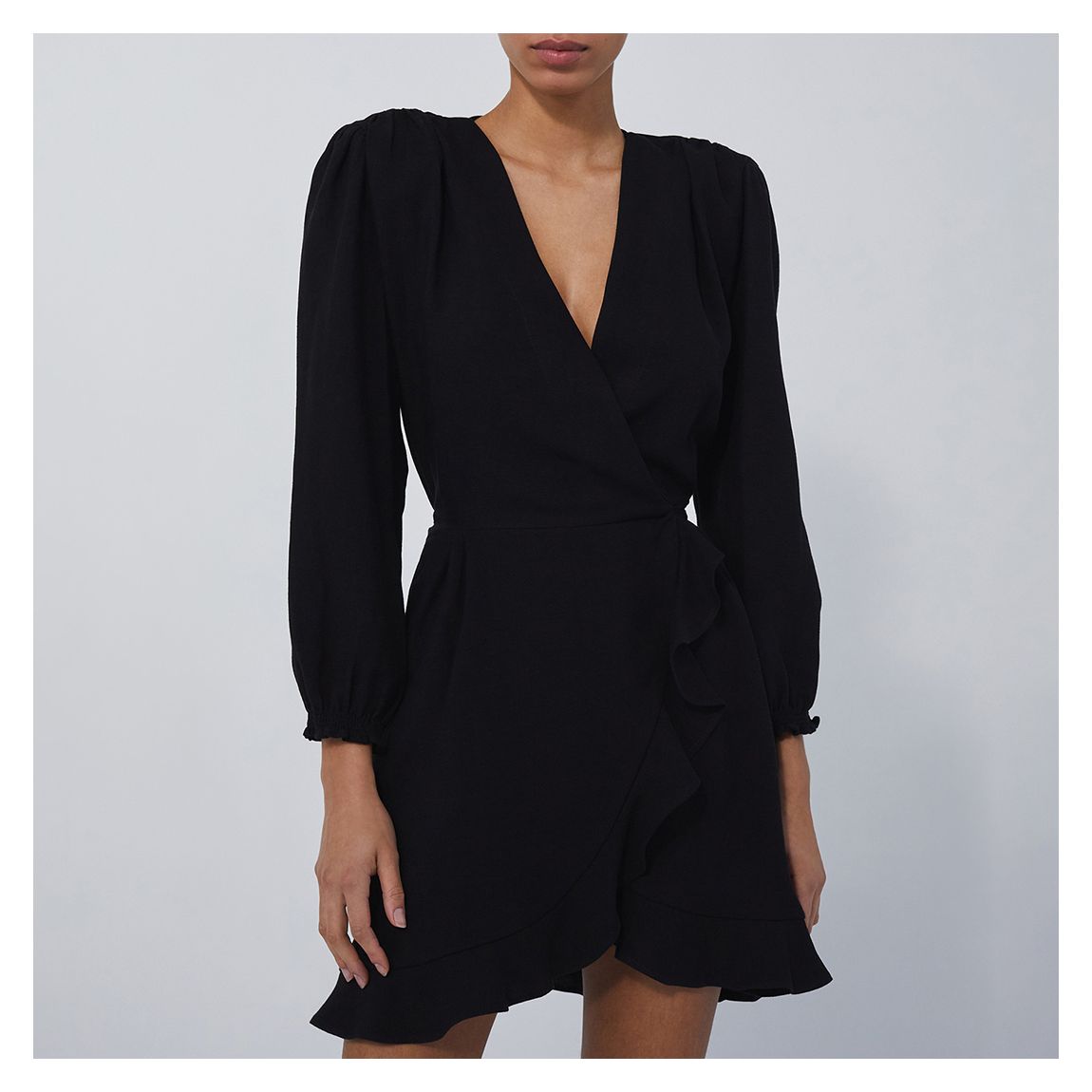 Black V-neck Swing Dress main product photo