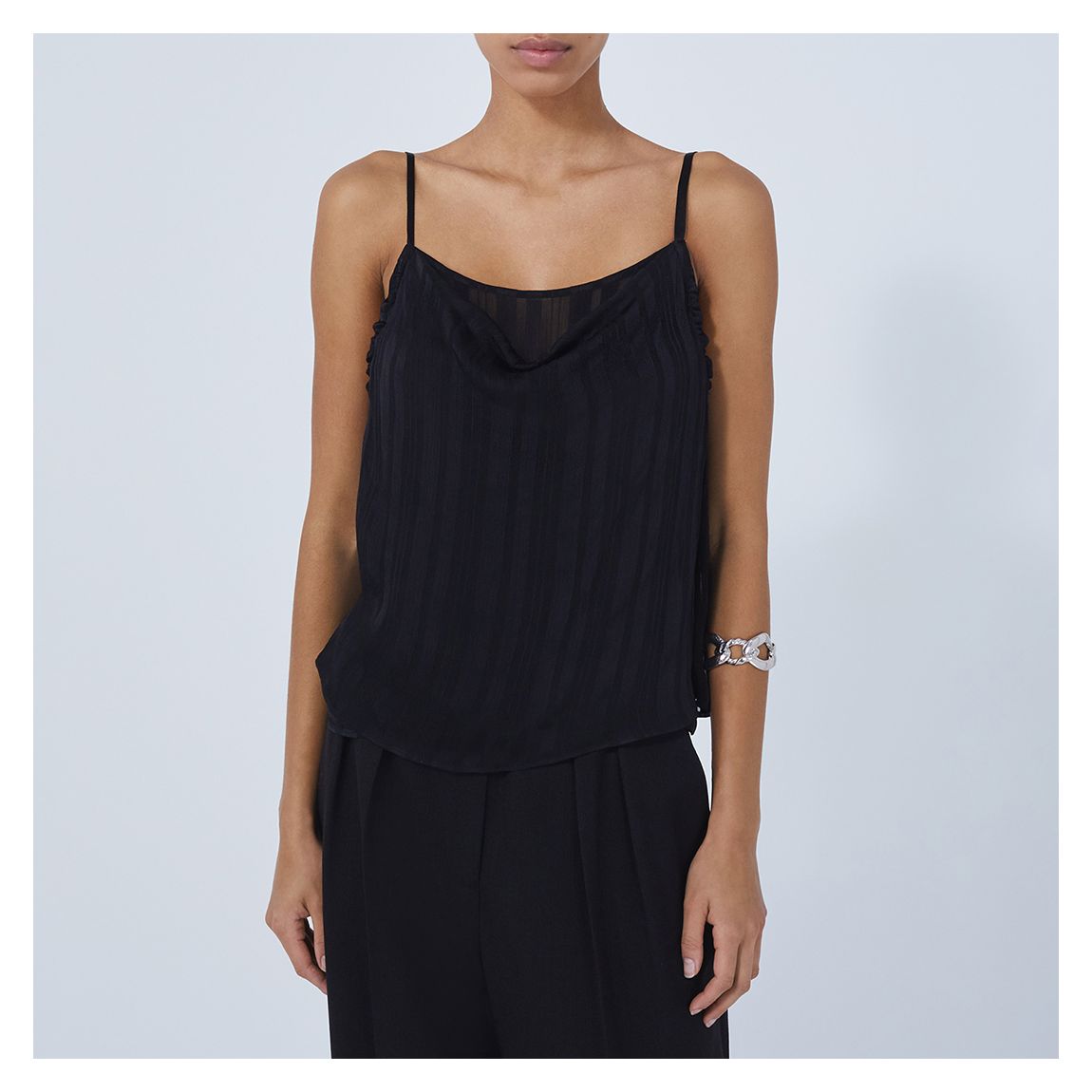 Black Sheer Strappy Top main product photo
