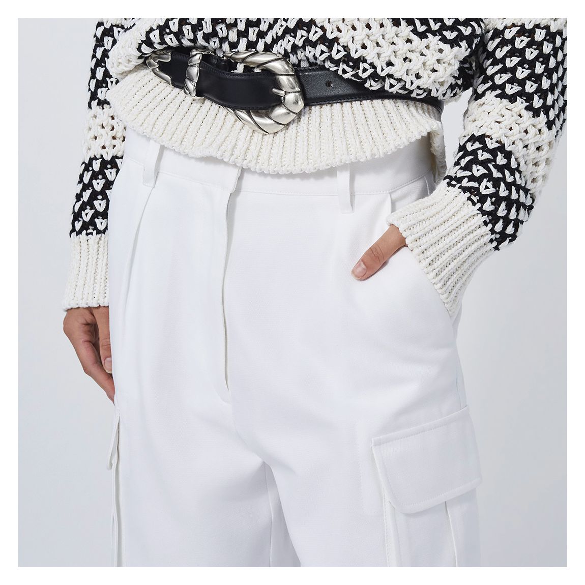 White Cotton Cargo Short main product photo