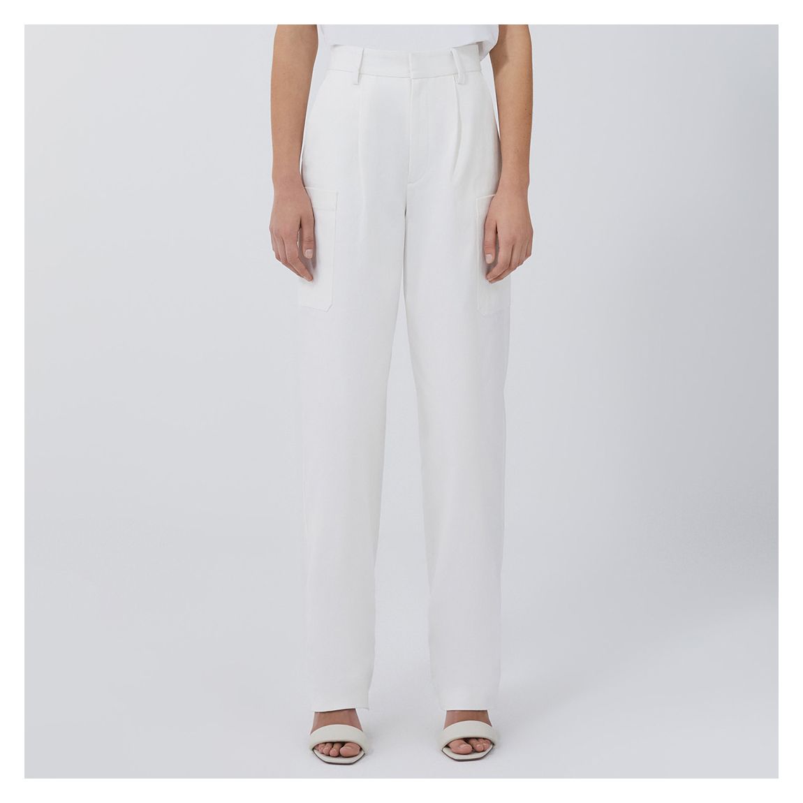 White Paper Bag Cotton Trouser main product photo
