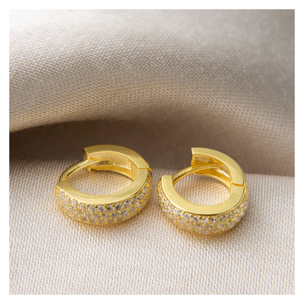Gold Diamond Hoop Earring main product photo