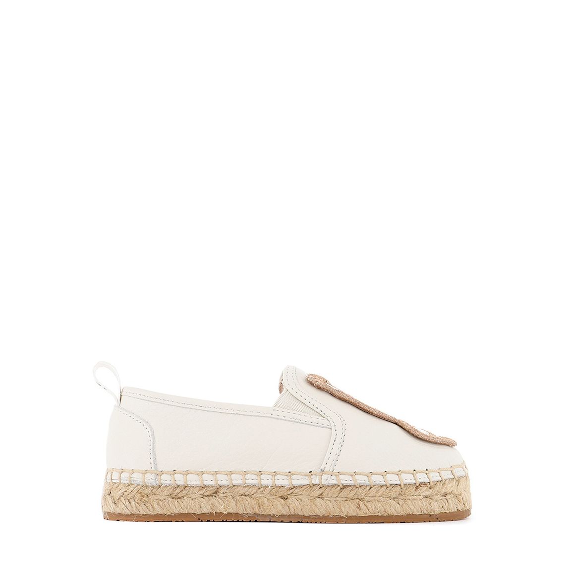Junior White/Gold Butterfly Espadrille Flat main product photo