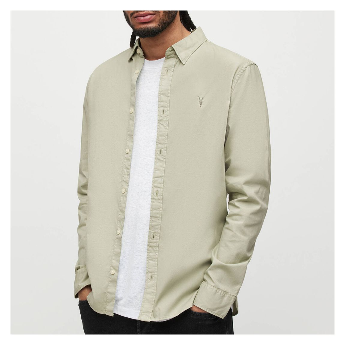 Sage Green Hawthorne Cotton Shirt main product photo