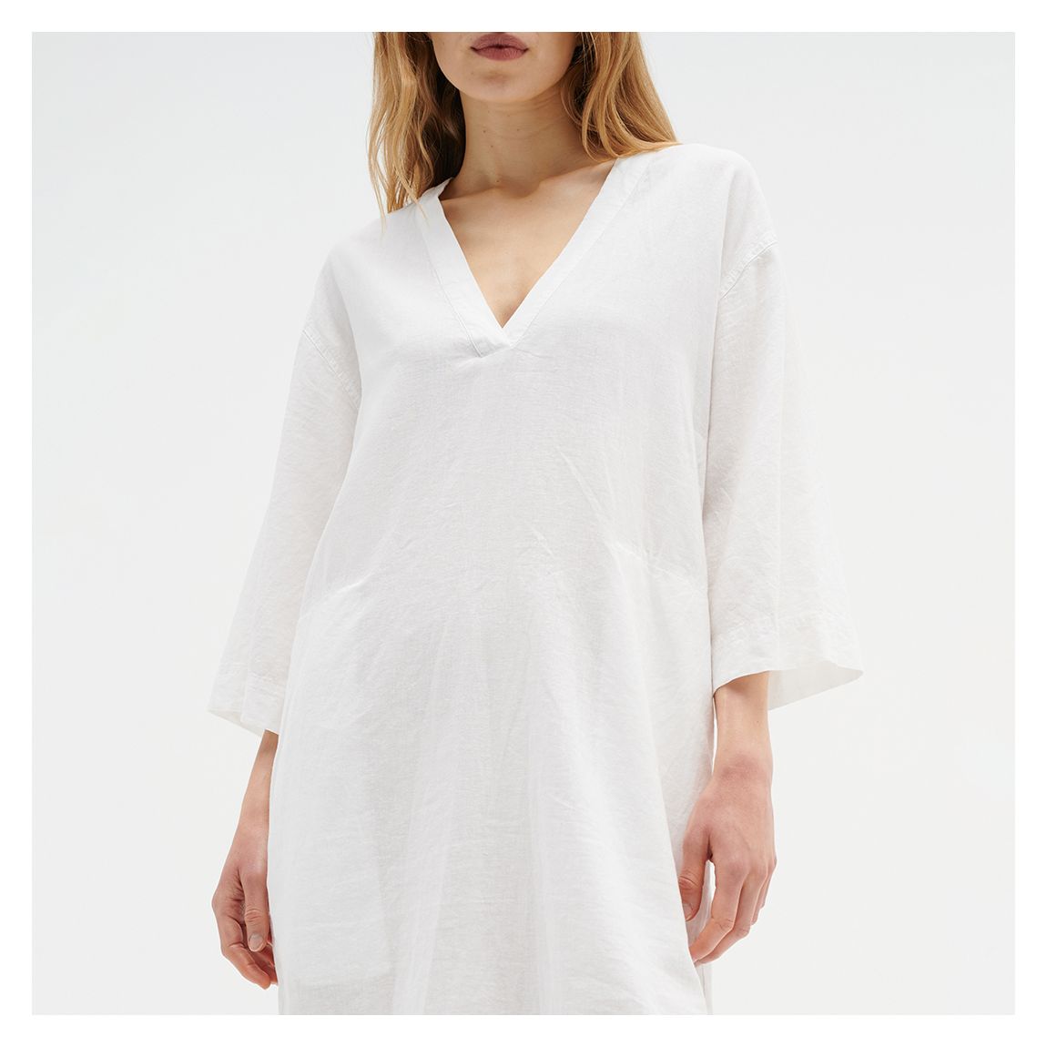 White Odette Linen Beach Tunic main product photo