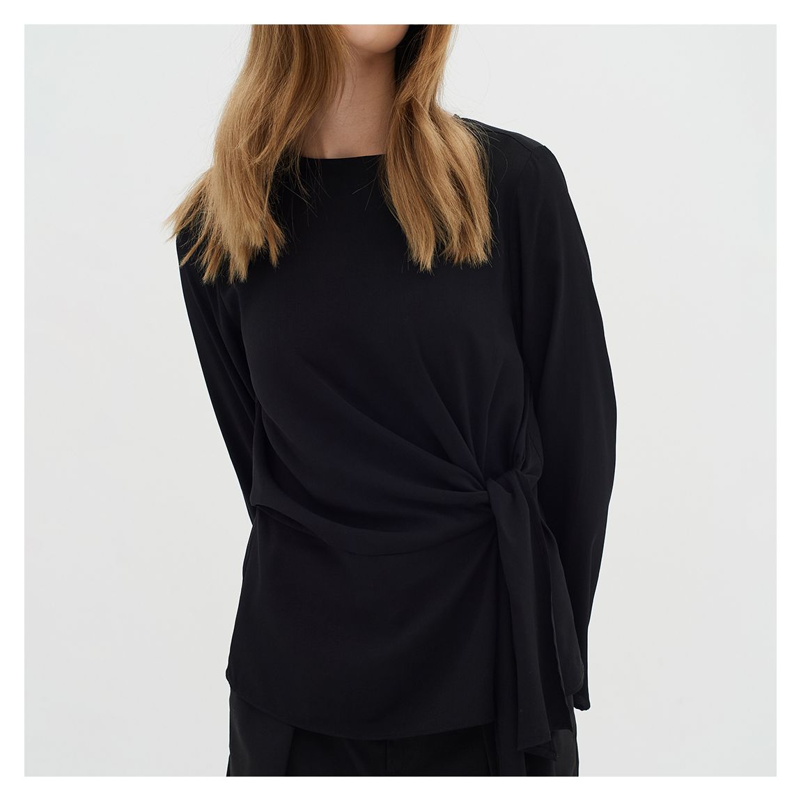 Black Cadenza Drape Blouse main product photo