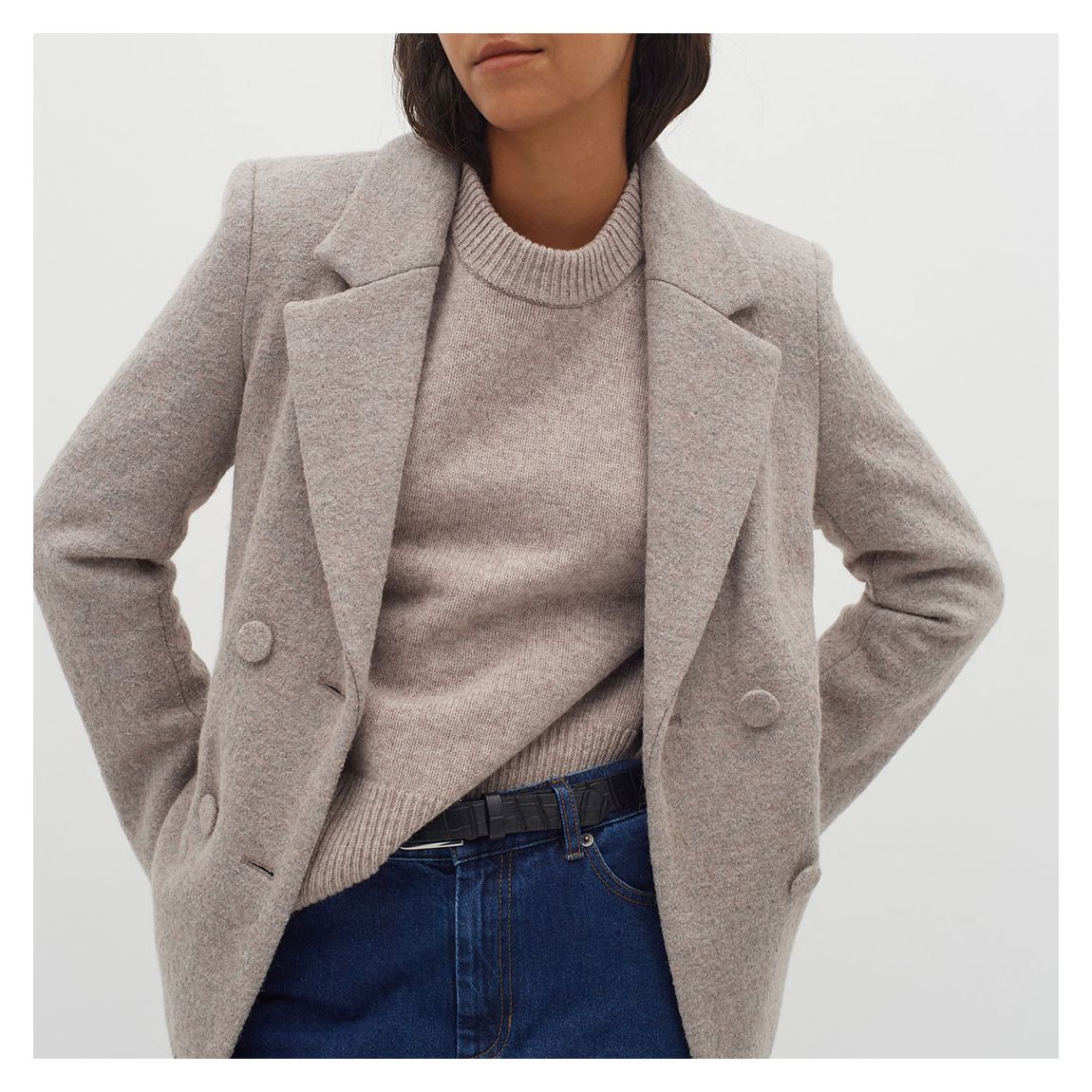 Grey Wandis Wool Blend Blazer main product photo