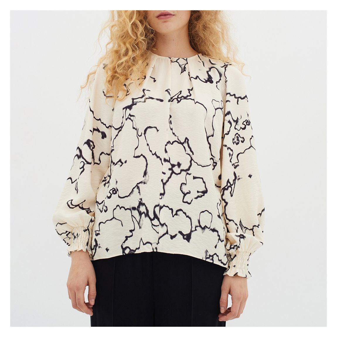 Cream Cait Printed Blouse main product photo