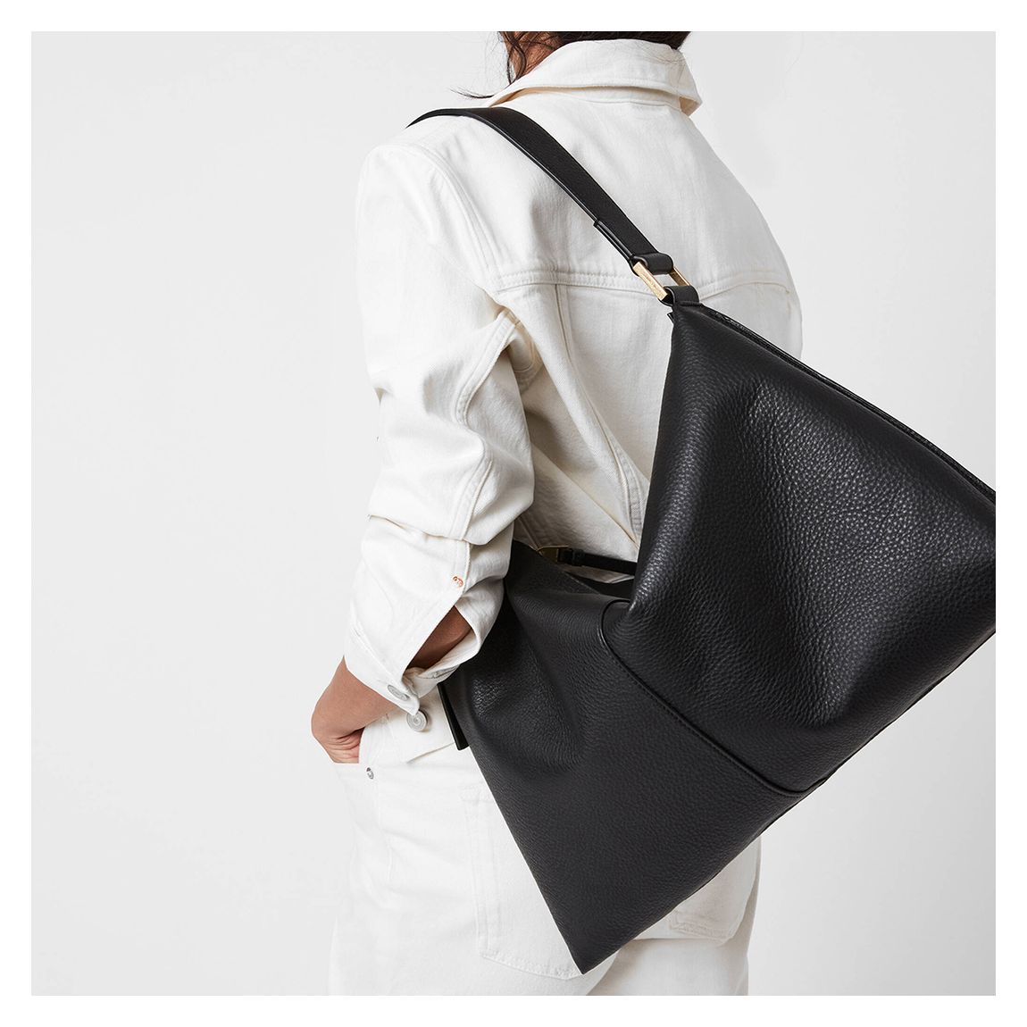 Black Edbury Leather Shoulder Bag main product photo