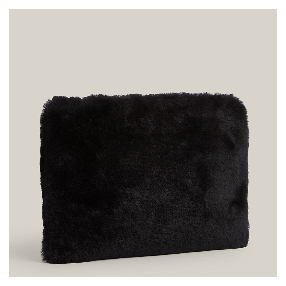Black Bettina Shearling Clutch Bag main product photo